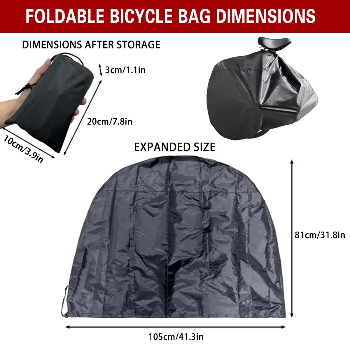 Portable Mountain Road Folding Bike Carry Bag Waterproof For Travel Storage - For Folding Bike