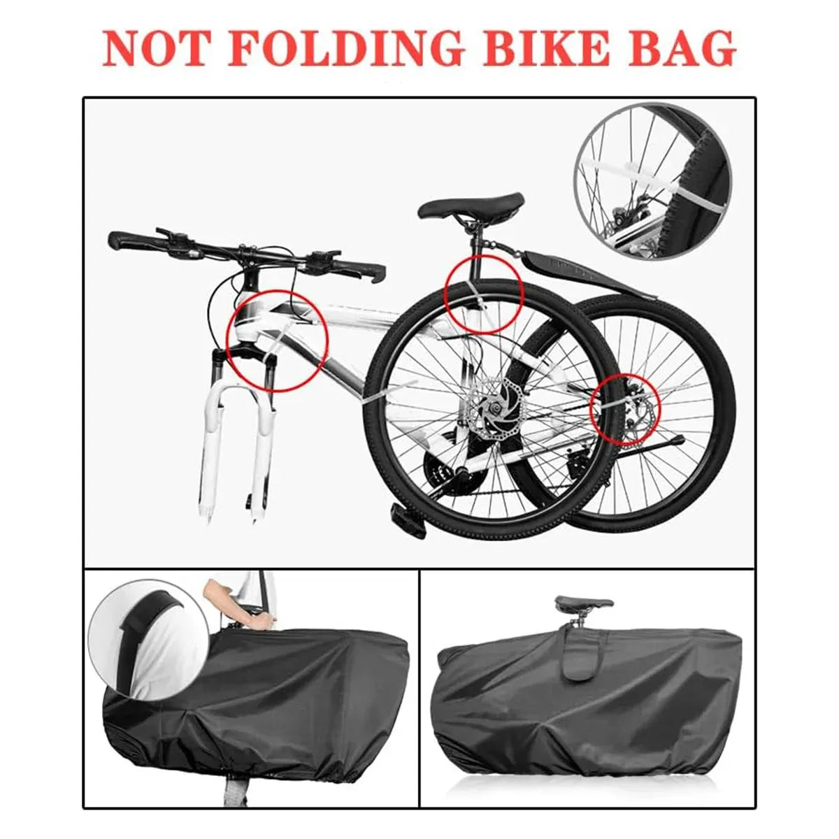Portable Mountain Road Folding Bike Carry Bag Waterproof For Travel Storage - For Folding Bike