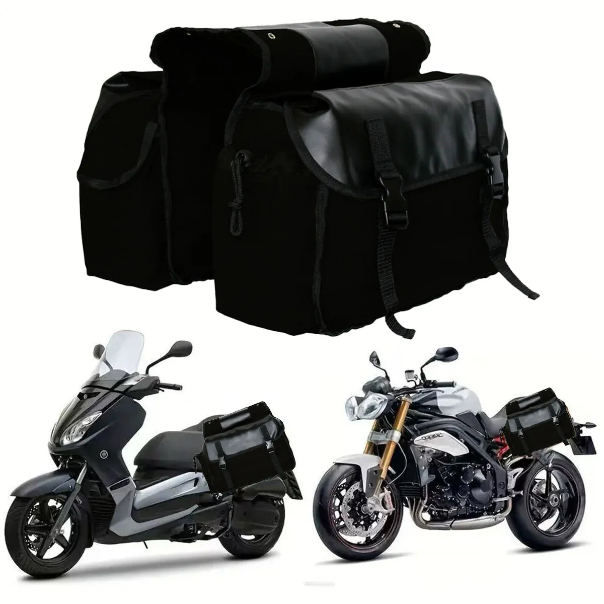 Bike Bag Motorbike Touring Saddle Bag Durable Canvas Bike Bicycle Rear Seat Bag