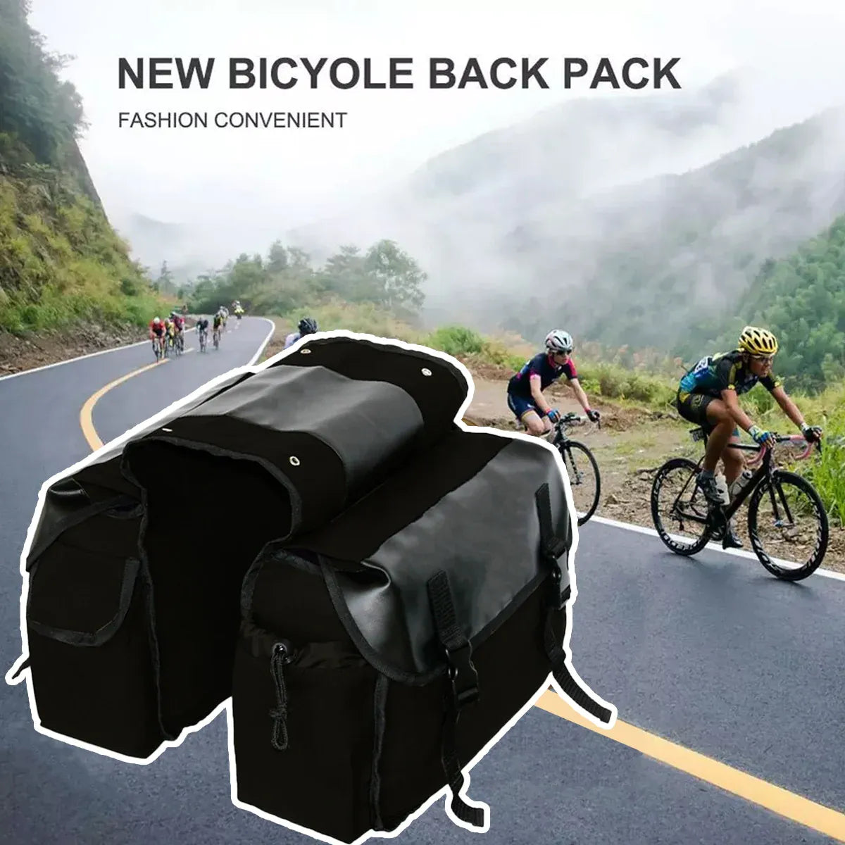 Bike Bag Motorbike Touring Saddle Bag Durable Canvas Bike Bicycle Rear Seat Bag