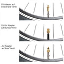 24PCS Bike Valve Adapter Kit Brass Pump Nozzles for Presta AV DV SV Ball Inflator