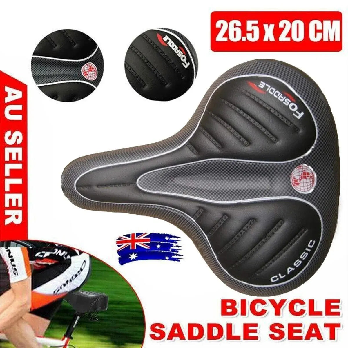Wide Big Bum Bike Bicycle Gel Cruiser Comfort Saddle Seat Sporty Soft Cushion Au