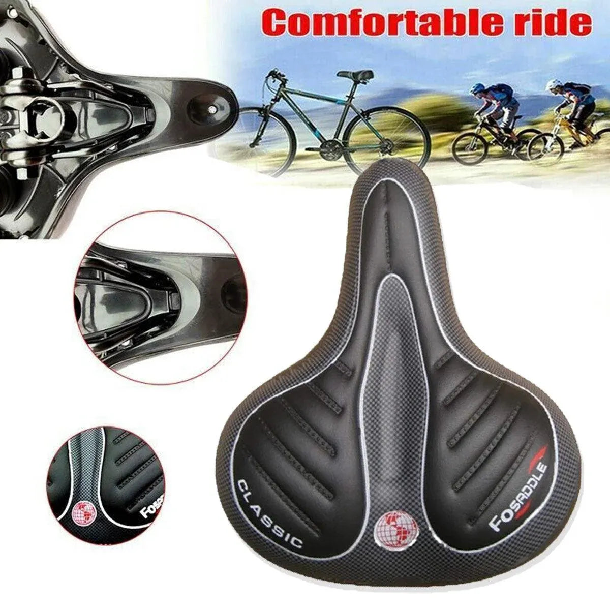 Wide Big Bum Bike Bicycle Gel Cruiser Comfort Saddle Seat Sporty Soft Cushion Au