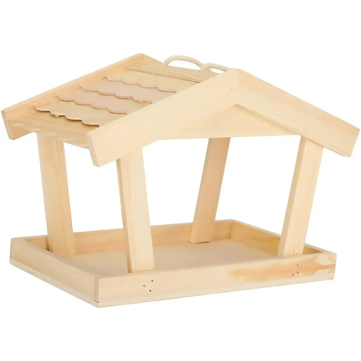 Bird Feeder Wooden For Outside Hanging Birds House Outdoor Wild Garden Decors