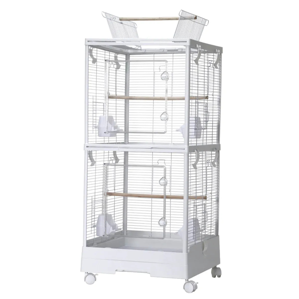 Bird Cage Double Layer Metal Villa Large Size Aviary House for Parrot Pet Indoor