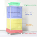 Bird Cage Double Layer Metal Villa Large Size Aviary House for Parrot Pet Indoor