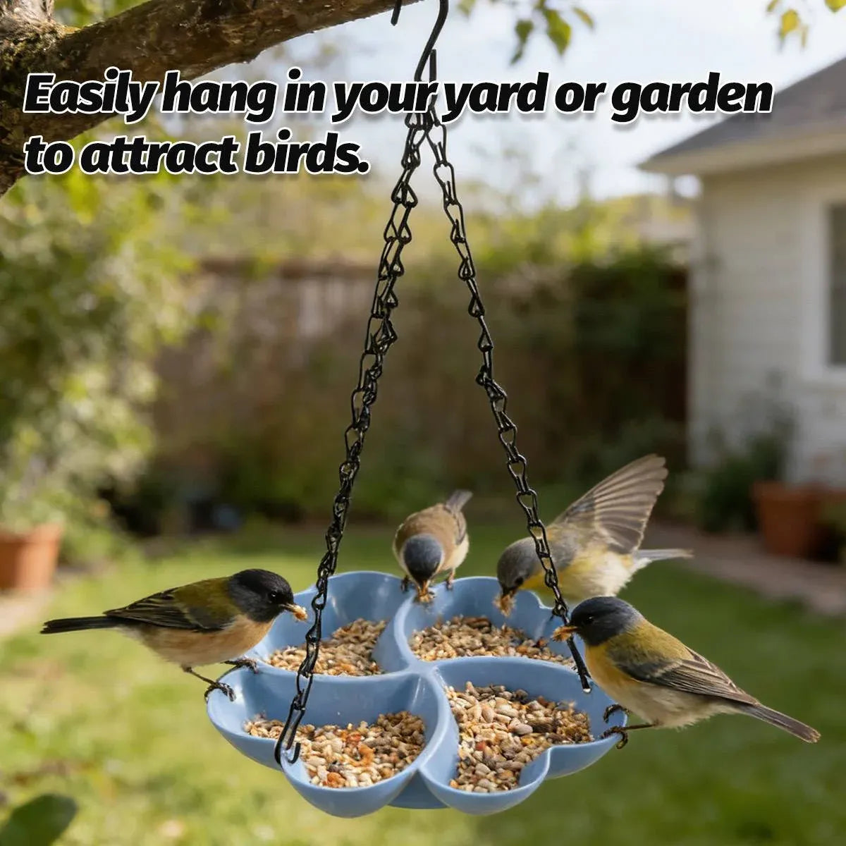 Easy Fill Hanging Wild Bird Feeder All Weather Outdoor Garden Waterer Decor Set
