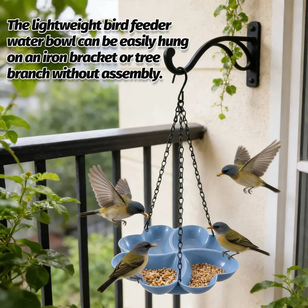 Easy Fill Hanging Wild Bird Feeder All Weather Outdoor Garden Waterer Decor Set