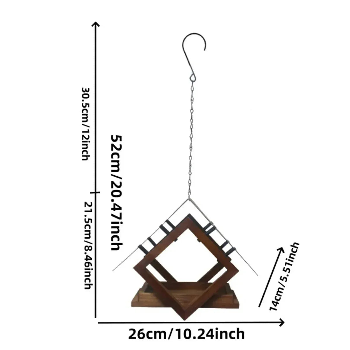 Outdoor Hanging Bird Feeder Weatherproof with Chain for Garden Yard Patio Birds
