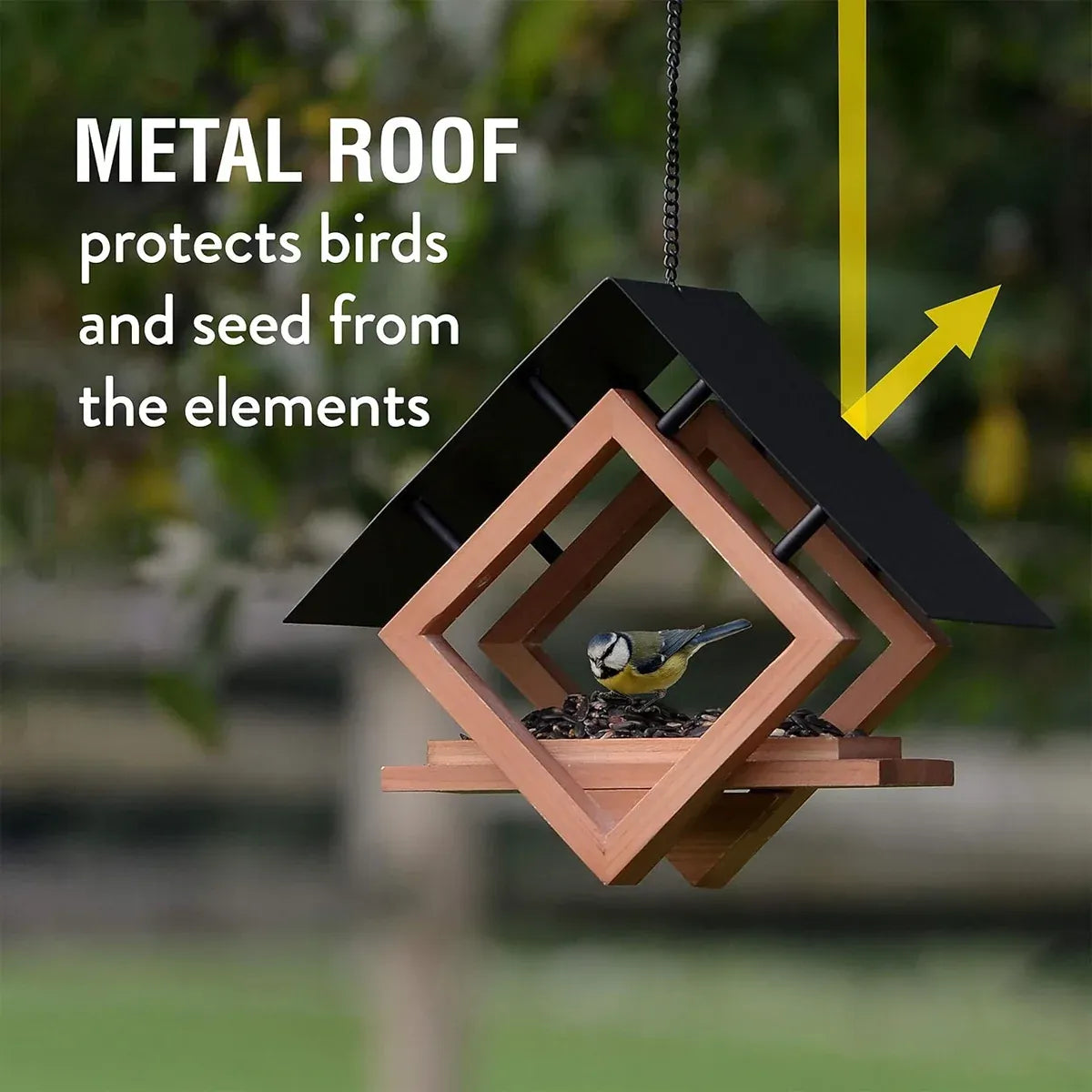 Outdoor Hanging Bird Feeder Weatherproof with Chain for Garden Yard Patio Birds