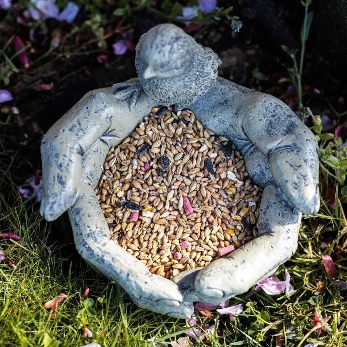 Creative Unique Resin Bird Feeder Garden Ornament Decorative Lawn Statue Outdoor