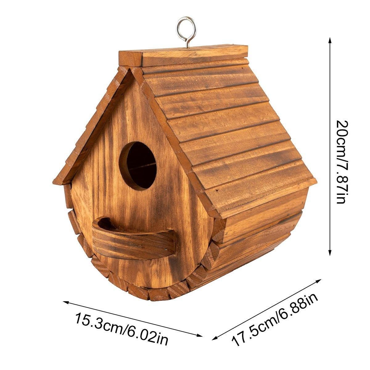 Hanging Wooden Birdhouse Outdoor Bird Shelter for Garden Backyard Decoration