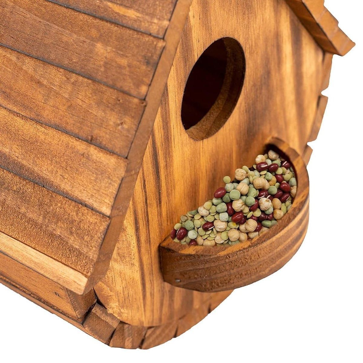 Hanging Wooden Birdhouse Outdoor Bird Shelter for Garden Backyard Decoration