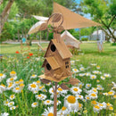 Birdhouse Garden Stakes Outdoor Yard Ornaments for Lawn and Garden Decoration - A