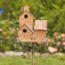 Birdhouse Garden Stakes Outdoor Yard Ornaments for Lawn and Garden Decoration - A