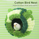 Hanging Warm Cotton Nest Hammock Cozy Bed for Parrots and Other Bird Species - Blue