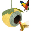 Bird Nest Parrot Nest Coconut Shell Braided Twine Colourful Cage Hanging Bed - White-Brown-Screw Model