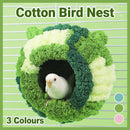 Hanging Warm Cotton Nest Hammock Cozy Bed for Parrots and Other Bird Species - Green