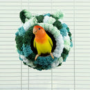 Hanging Warm Cotton Nest Hammock Cozy Bed for Parrots and Other Bird Species - Green