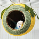 Bird Nest Parrot Nest Coconut Shell Braided Twine Colourful Cage Hanging Bed - White-Green-Screw Model