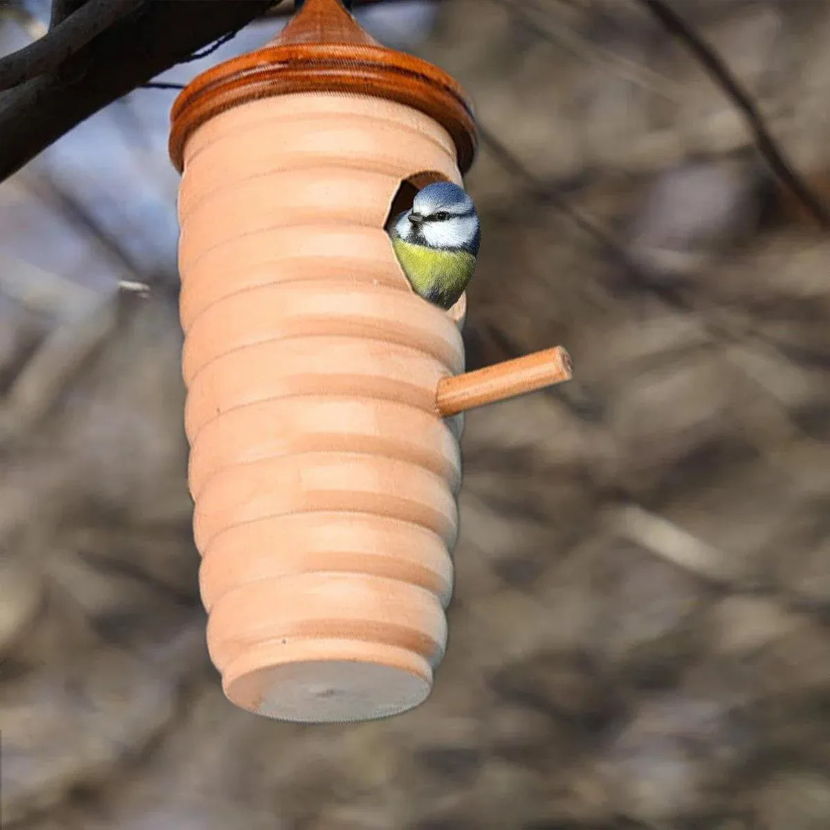 Wooden Bird Nest Cage Hummingbird Feeder House Hanging Home Garden Decorations - 1