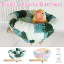 Parrot Winter Warm Nest Fluffy Cotton Hanging Bed Colourful Bird Cage House - Pink