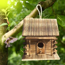 Wooden Bird House Outdoor Nest Breeding Box Pet Bird Shelter Hanging Cage