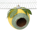 Bird Nest Parrot Nest Coconut Shell Braided Twine Colourful Cage Hanging Bed - Green-Yellow-Screw Model