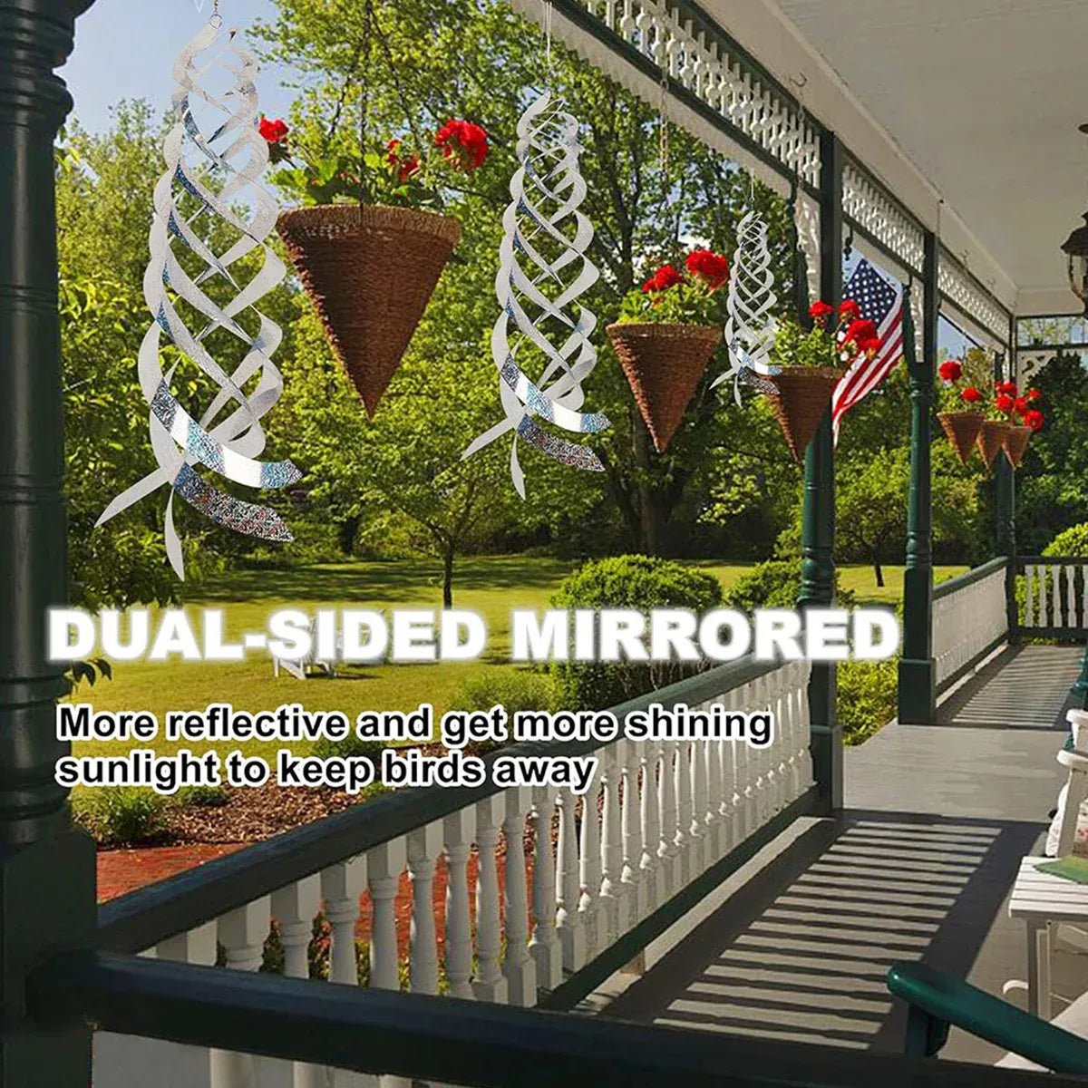 10PCS Hanging Reflective Bird Deterrent Wind Spinner Outdoor Garden Yard
