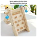 Wooden Bird Ladder Toy With Bell Parrot Perch Stand Climbing Gym Accessories Fun