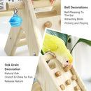 Wooden Bird Ladder Toy With Bell Parrot Perch Stand Climbing Gym Accessories Fun