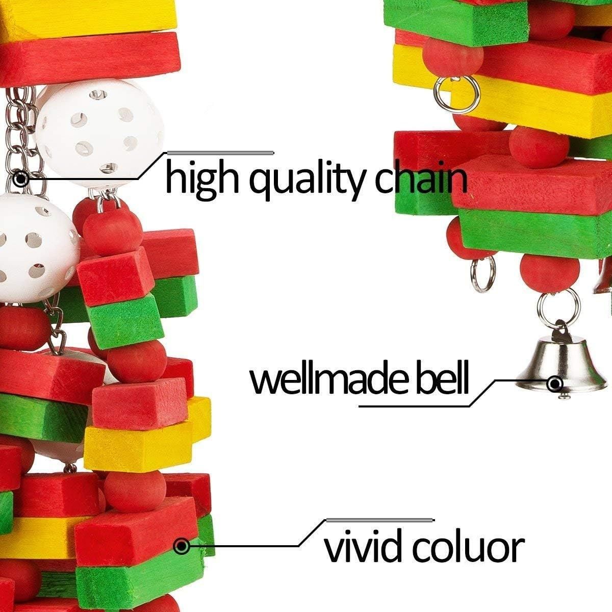 Wooden Parrot Chew Toy Bird Toys for Large and Small Birds Natural Pet Chew Toy - Apple