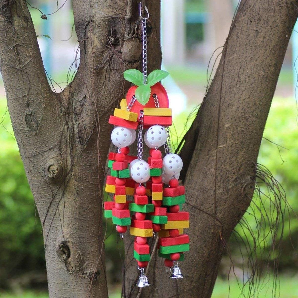 Wooden Parrot Chew Toy Bird Toys for Large and Small Birds Natural Pet Chew Toy - Blueberry