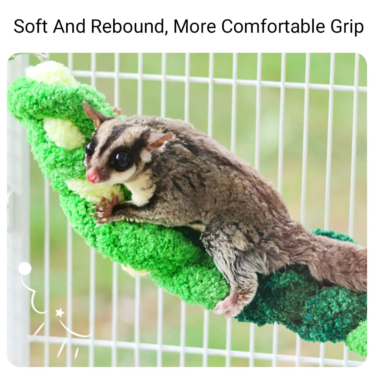 Small Pets Climbing Rope for Small Pet Cage Play Exercise Chewing Toy Use - Colourful