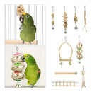 Bird Chew Toys Wooden Color 9-Piece Set Swing Hanging Bridge for Parrots AUS