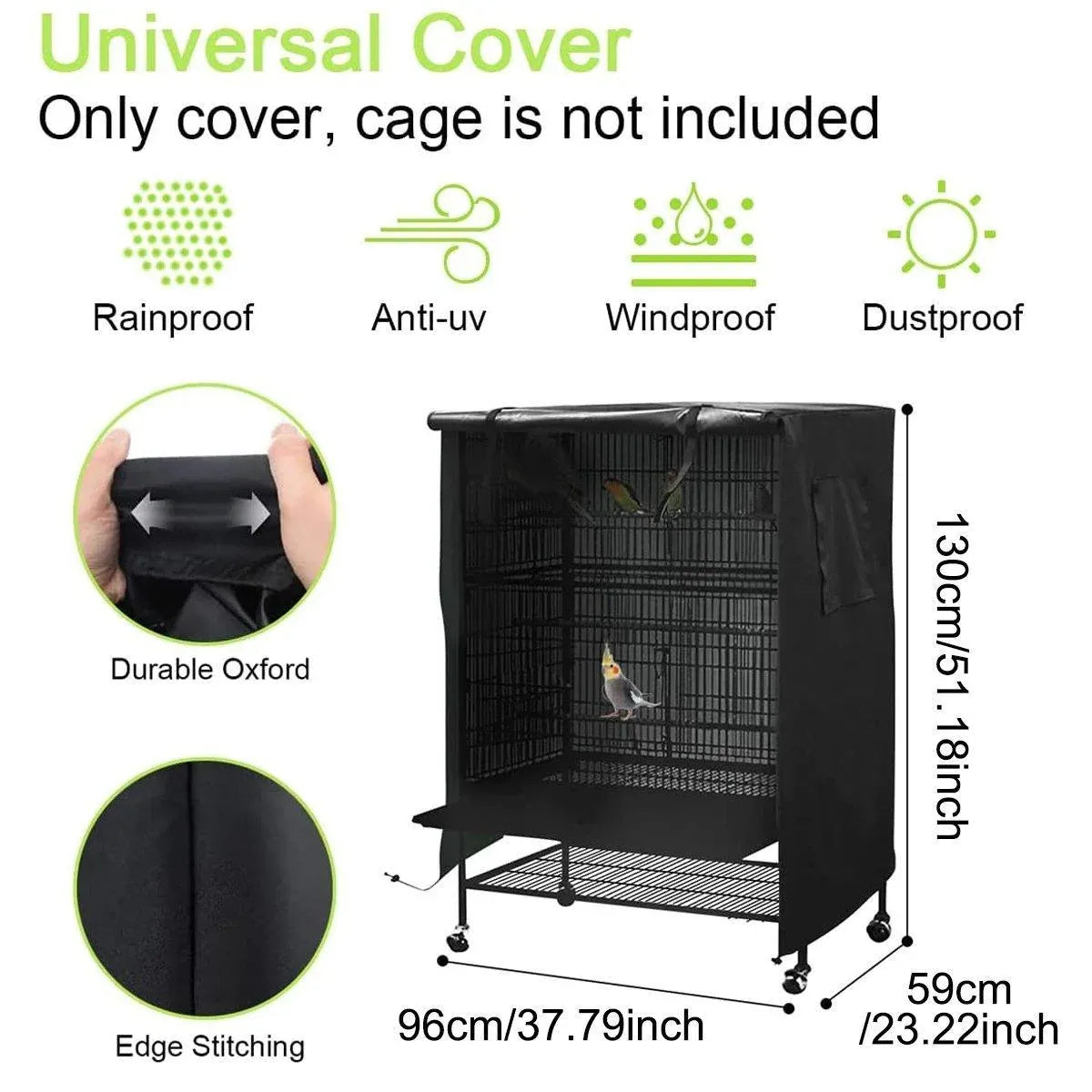 Waterproof Bird Cage Cover Outdoor Sun Rain Protection Pet Accessory