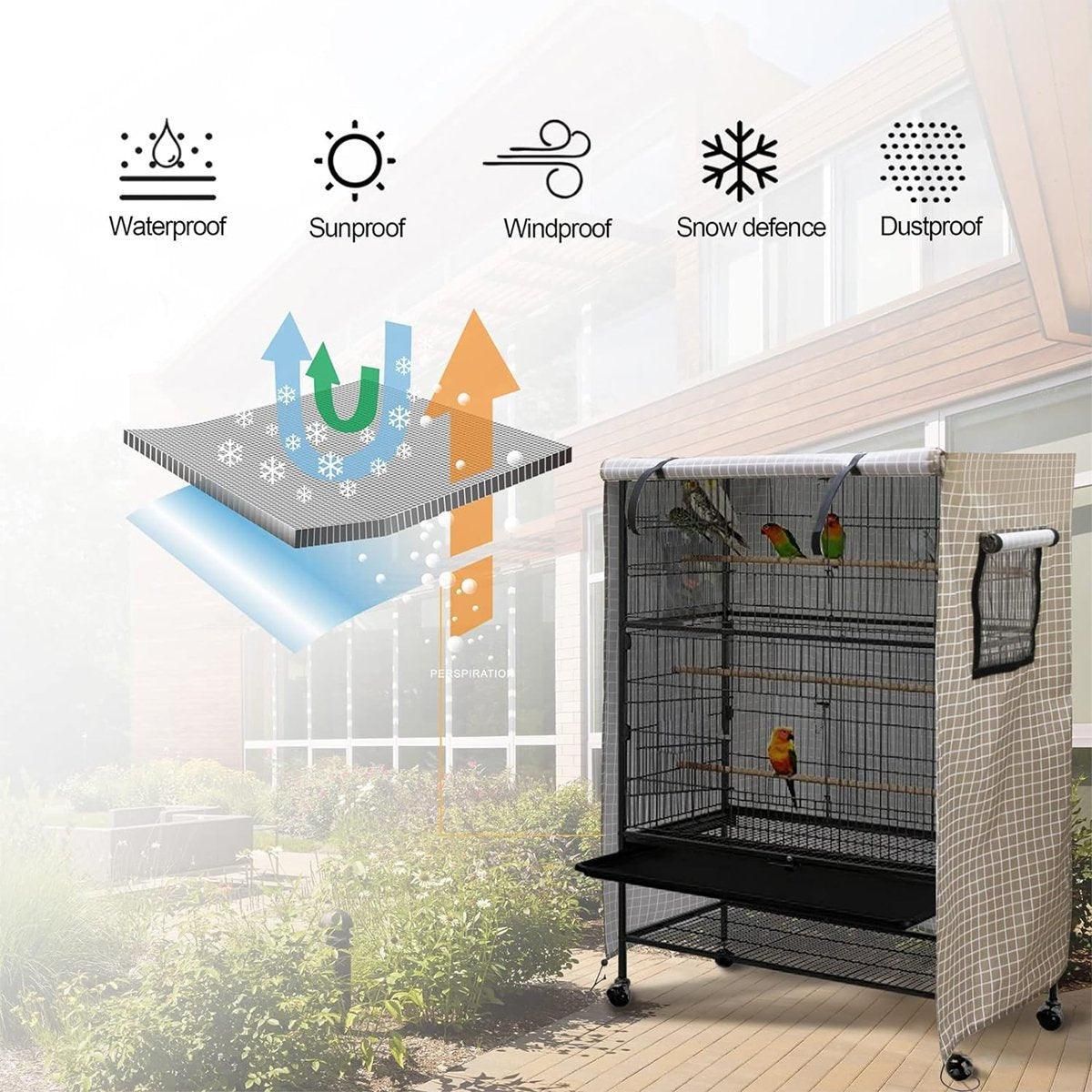 Waterproof Bird Cage Cover Outdoor Sun Rain Protection Pet Accessory