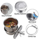 2X 4/5/6Cm Parrot Pet Stainless Steel Food Water Bowl Bird Feeder Crate Cage - 4CM*2PCS