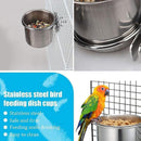 2X 4/5/6Cm Parrot Pet Stainless Steel Food Water Bowl Bird Feeder Crate Cage - 5CM*2PCS
