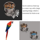 2X 4/5/6Cm Parrot Pet Stainless Steel Food Water Bowl Bird Feeder Crate Cage - 5CM*2PCS