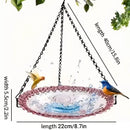 Balcony Bird Feeder Hanging Rail Mount Outdoor Suspended Feeding Station Garden - Blue