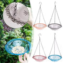 Balcony Bird Feeder Hanging Rail Mount Outdoor Suspended Feeding Station Garden - Blue