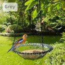 Balcony Bird Feeder Hanging Rail Mount Outdoor Suspended Feeding Station Garden - Blue