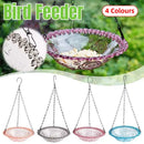 Balcony Bird Feeder Hanging Rail Mount Outdoor Suspended Feeding Station Garden - Grey