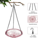 Balcony Bird Feeder Hanging Rail Mount Outdoor Suspended Feeding Station Garden - Pink