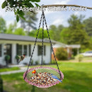 Balcony Bird Feeder Hanging Rail Mount Outdoor Suspended Feeding Station Garden - Pink