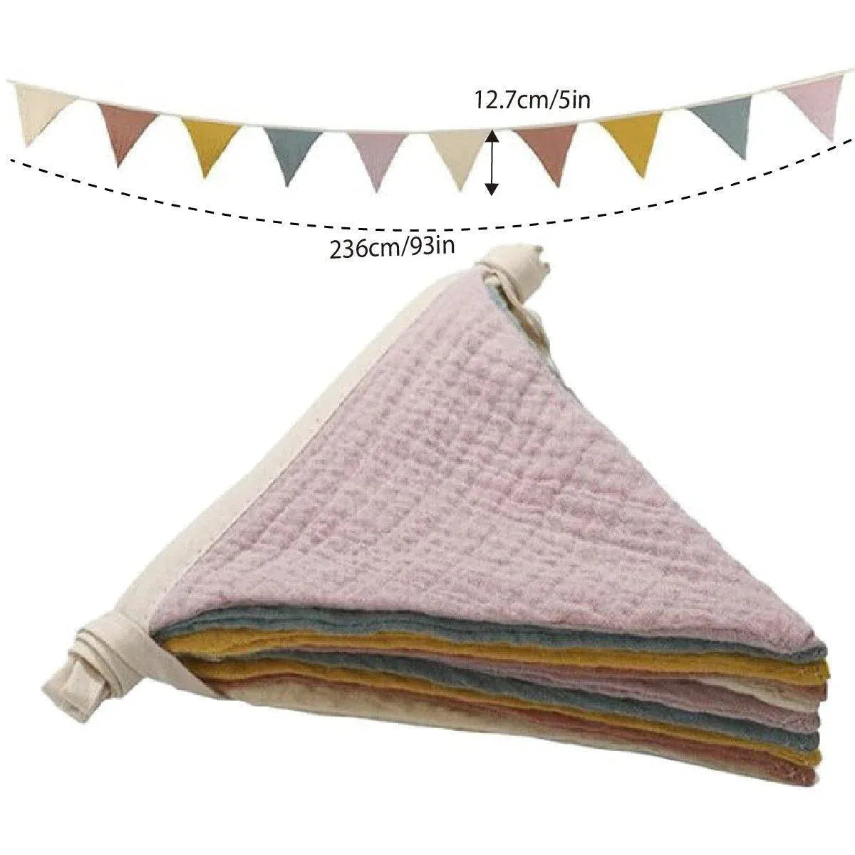 2PCS Triangle Bunting Flag Garland Hanging Flag Banner for Wedding Parties