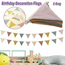 2PCS Triangle Bunting Flag Garland Hanging Flag Banner for Wedding Parties