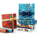 20pcs Cute Animal Cartoon Gift Wrapping Paper for Toys Bookskin and Crafts - Blue Car-20PCS