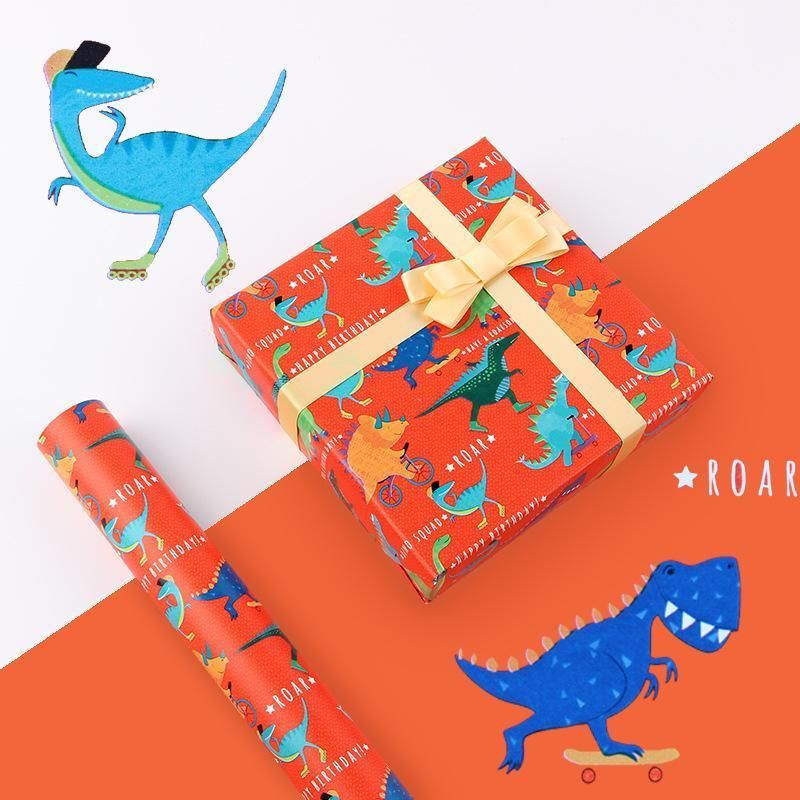 20pcs Cute Animal Cartoon Gift Wrapping Paper for Toys Bookskin and Crafts - Blue Car-20PCS